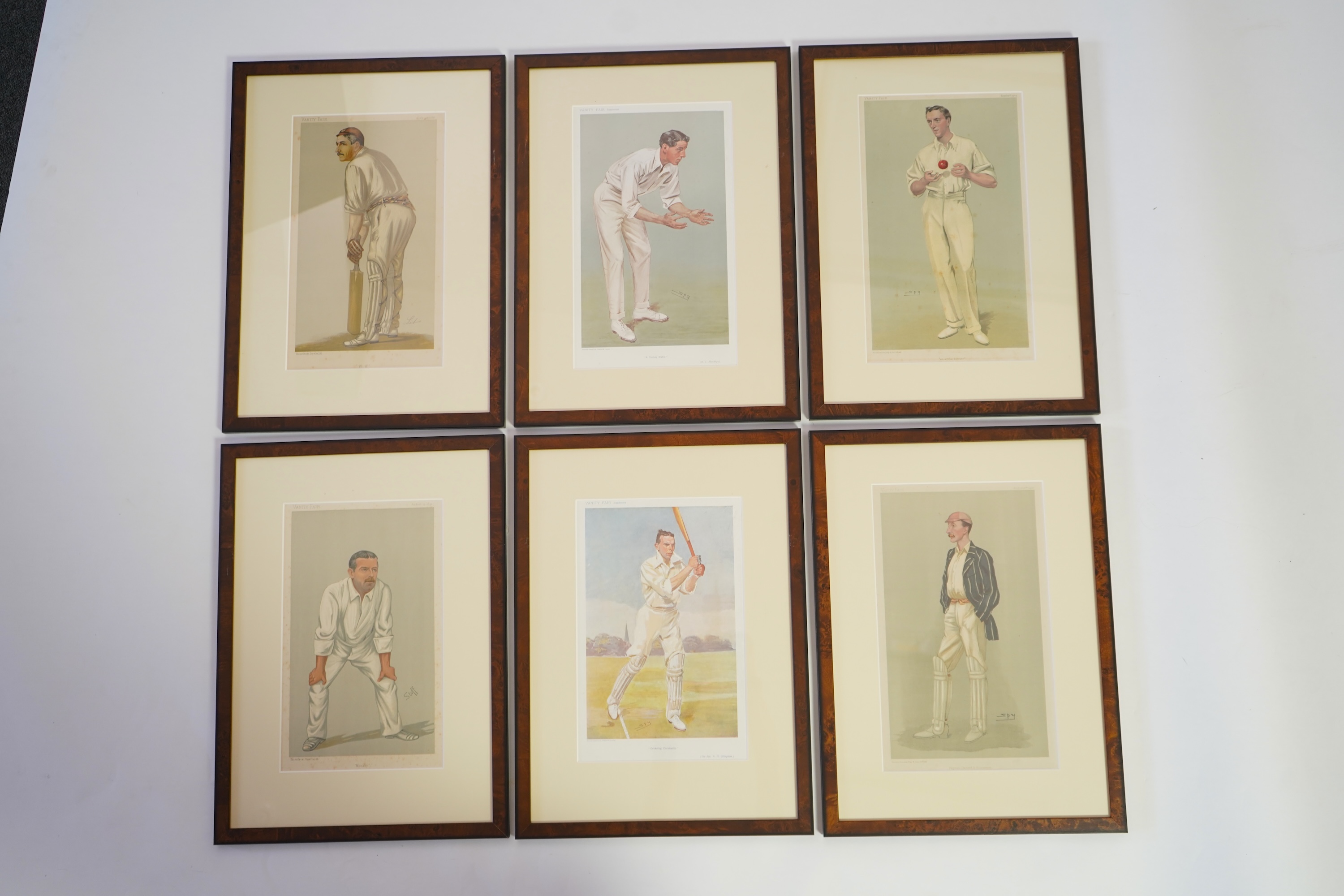 Thirty four Vanity Fair caricatures of cricketers to include Dillan and W G Grace